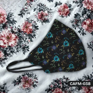 Azure Floral Face Mask
