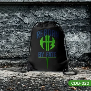 "Reborn By Fate Drawstring Bag with Hardy Boyz Wrestling Logo Print in Green and Blue CDB-020", "Black Sling Bag featuring Xtreme Wrestling 'Reborn By Fate' Emblem", "Durable Polyester Fan Bag with Iconic Hardy Boyz Design CDB-020". Keywords in Page Conte