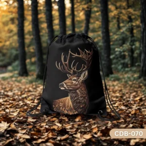 "Crown of the Wild Drawstring Bag CDB-070 - Majestic Wildlife Animal Print", "Durable nature themed sports bag", "Regal animal design adventure sling bag".