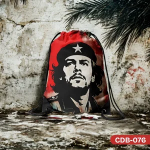 "Freedom Flow Drawstring Bag with Che Guevara Star Beret Design CDB-076", "Durable Red and Black Che Guevara Themed Sports Bag", "Iconic Che Guevara Portrait Sling Bag CDB-076".